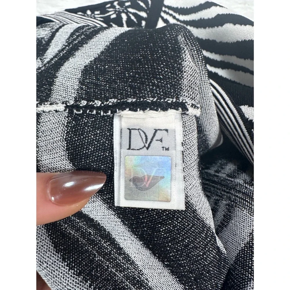 Diane von Furstenberg Fanny Zebra Tattoo Black Knit Dress D8560529M14 Size M - Picture 4 of 7